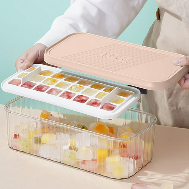 Dvkptbk Ice Cubes Molds,Ice Tray Mo-Ld Ice Box, Ice Cubes Mo-Ld, Freezer Ice Cubes Box, Second Out Of The Ice Ice Tray