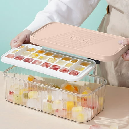 

KKCXFJX Ice Tray Mo-ld Silicone Ice Box Frozen Ice Cubes Mo-ld Freezer Ice Cubes Box One Second Out Of The Ice Silicone Ice Tray Kitchen & Dining