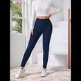 thumbnail image 4 of Leggings de Cintura Alta y Gruesos para Mujer: Pantalones de Yoga, Ciclismo y Entrenamiento con Control de Abdomen Sin Transparencias. Azul Marino M, 4 of 8