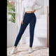 thumbnail image 4 of Leggings de Cintura Alta y Gruesos para Mujer: Pantalones de Yoga, Ciclismo y Entrenamiento con Control de Abdomen Sin Transparencias. Azul Marino S, 4 of 8