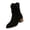 Black, variant on Willtoo Womens V-Cuff Slouch Mid Calf Boots Pointed Toe Stacked Block Heel Western Casual Booties Vintage Ruched Cowboy Boots
