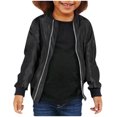 thumbnail image 5 of IROINNID Bomber Jacket for Toddler Boys Girls Casual Sleeve Pocket Zipper Closure Solid Spring Fall Jacket Coat,Black, 5 of 9