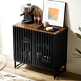 thumbnail image 4 of Sideboard Cabinet, Small Buffet With Storage, Accent Cabinet With 2 Doors and Adjustable Shelf, Wooden Credenza for Living Room, Kitchen, Black, 4 of 7
