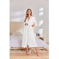 thumbnail image 2 of Ekouaer Robes for Women Lightweight Knit Waffle Bathrobe Full Length Kimono Casual Ladies Loungewear, 2 of 5