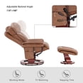 thumbnail image 6 of Mcombo Faux Leather Reclining Chairs with Ottoman, 360 Degrees Swivel Recliners with Massage 4999(Saddle), 6 of 8