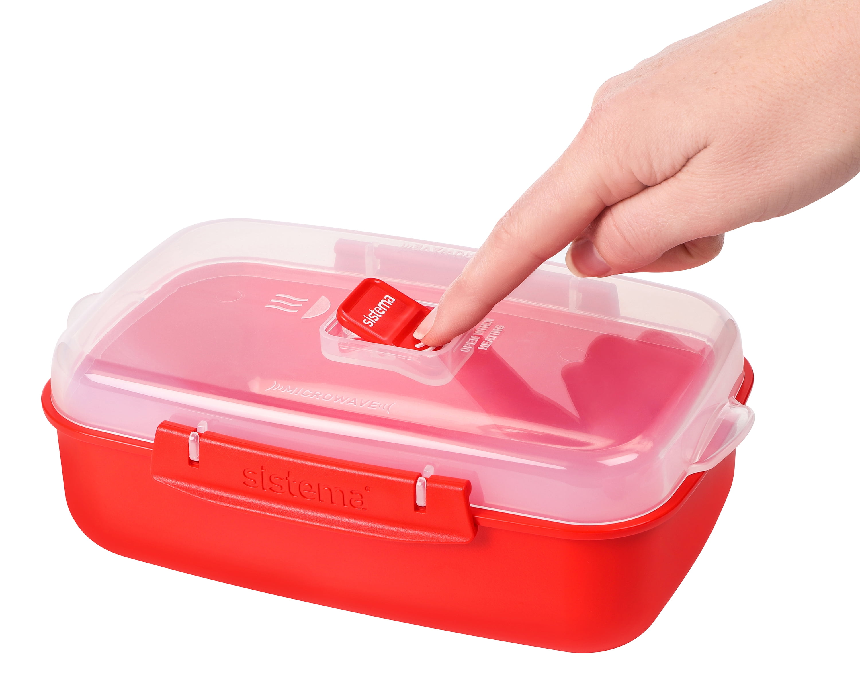 Sistema Heat and Eat Microwave Set, Locking Clips & Steam Release Vents, BPA-Free, 4 Pack (2x 1.25 L + 2x 525 mL)