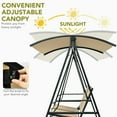 thumbnail image 3 of Gymax Patio Canopy Swing Outdoor Swing Chair 2-Person Canopy Hammock Beige, 3 of 5