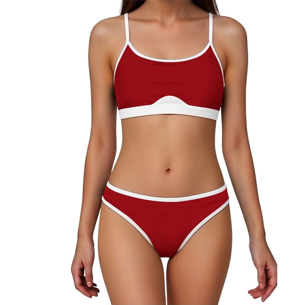 Bikini de Cintura Alta Bikini Deportivo de Mujer con Correas de Hombro Ajustables Traje de Baño de Alto Soporte Totalmente Cubierto