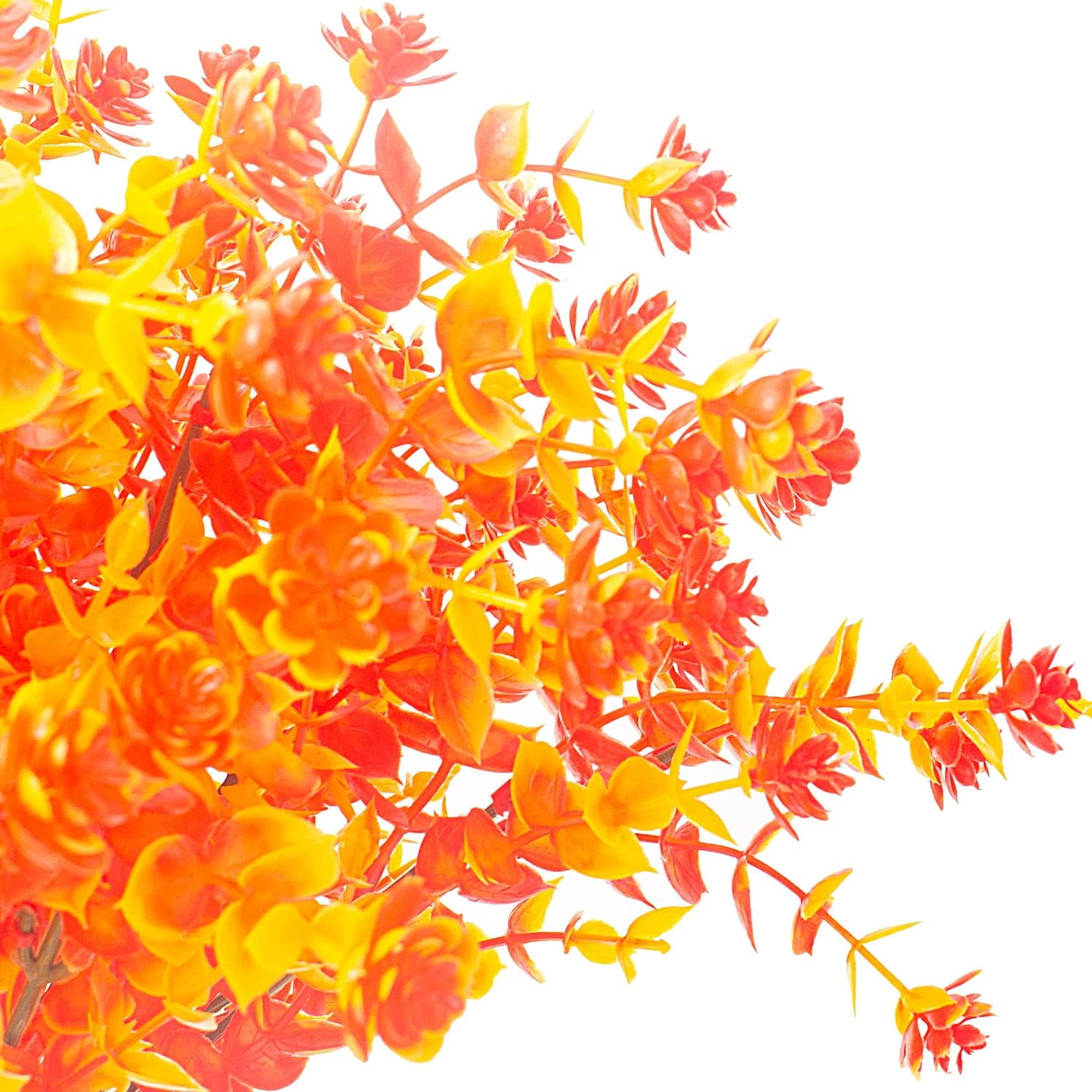 24 Bundles Artificial Fall Flowers No Fade Faux Plants, Fake Indoor Outdoor Greenery for Wedding Party Home Garden Decor(Gold Yellow)