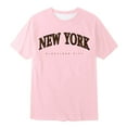 thumbnail image 3 of Toddler Girls T Shirts New York Letter Print Short Sleeve Short Sleeve Summer Crewneck Tops Basic Tees Shirts for Boys 3-4 Years, 3 of 3