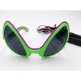 thumbnail image 3 of Halloween Navidad Alien Eyes Gafas Regalos El Wire Gafas brillantes Luz LED Disfraz Festival Fiesta Gafas de sol (púrpura), 15 x 6 x 2 cm / 5,9 x 2., 3 of 3