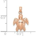 thumbnail image 3 of 14K Rose Gold Textured Sea Turtle Charm (14.75 X 12.7) Made In United States k7662r, 3 of 5