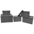 thumbnail image 1 of Jessar - Set of 5 Fabric Storage Baskets with Lids, Gray, 1 of 2