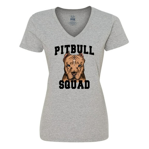 Inktastic Dog Pitbull Squad Women's V-Neck T-Shirt