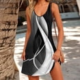 thumbnail image 2 of vestido de verano casual para mujer con bolsillos vestido de playa boho de verano blusas florales para mujer camisetas vestido con cuello en v vestidos sin mangas sueltos negro / 3xl, 2 of 7