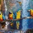thumbnail image 5 of Orinice Birds Waterfall Colorful Bathroom Decor Set with Hooks, Luxurious Polyester Fabric Shower Curtain for Bathroom Decoration 69x72, 5 of 7