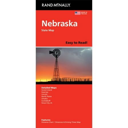 Rand McNally Easy to Read: Nebraska State Map, (Paperback)
