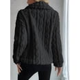 thumbnail image 4 of Jackets for Women Long Sleeve Comfy Warm Button Down Zip Up Stand Collar Plus Size Winter Clothing Black XS, 4 of 8