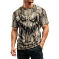 thumbnail image 4 of Delconic Men's Lightweight Quick Dry Mesh Crew Neck Short Sleeve Top with Halloween Themed Print for Casual and Sports Wear Gray M, 4 of 6