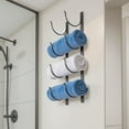 thumbnail image 4 of Bathroom Rolled Towel Rack: 4-Tier Wall Mounted Towel Storage Holder, Hanging Organizer for Towels, Blankets, Large Bath Sheets, Space Saving in RV, Closet, Toilet, Cabinet, Black Metal, 4 of 6