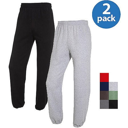 Fruit of the Loom Big Mens Fleece Elastic Bottom Pant, 2 Pack