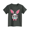 thumbnail image 2 of ZOYOEN Girls Easter T Shirts Rabbit Print- Short Sleeve Soft Crewneck Cute Kids Clothes Gray Size 4 T, 2 of 6