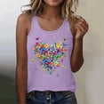 thumbnail image 2 of xfsWaSs Womens Tank Tops Summer Fashion Butterfly Print Round Neck Tank Top Sleeveless T Shirts Casual Basic Tunic Shirts For Ladies Women Camisole Tops, 2 of 4