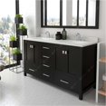 thumbnail image 3 of Caroline Avenue 60" Double Bath Vanity in Espresso with White Quartz Top and Square Sinks with Brushed Nickel Faucets with Matching Mirror, 3 of 3