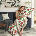 thumbnail image 5 of Strawberry Body Pillow Cover - Soft & Breathable, Hidden Zipper, 20"x54", Kawaii Strawberry & Floral Print - Perfect Gift for Strawberry Lovers, Side Sleepers, Pregnancy Support & Sweet Home Decor, 5 of 7