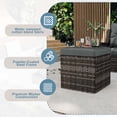 thumbnail image 4 of 2 PCS Outdoor Patio Ottoman, All-Weather Grey Wicker Rattan Outdoor Footstool Footrest Seat with Dark Grey Cushion, 4 of 8