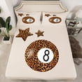 thumbnail image 2 of Manfei Billiard Lover Bed Sheets,Boys Ball Geme King Sheets,Leopard Print Sheet Set For Kids,Ultra Soft Home Decor,4-Piece, 2 of 7