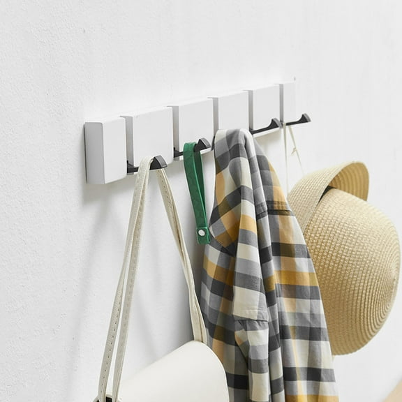 ZUTOYBO Coat Rack Wall Mount With Foldable 5 Metal Hooks, Wooden Coat Rack Farmhouse Coat Hangers for Coat Hat Towel Purse Robes Mudroom Bathroom Entryway