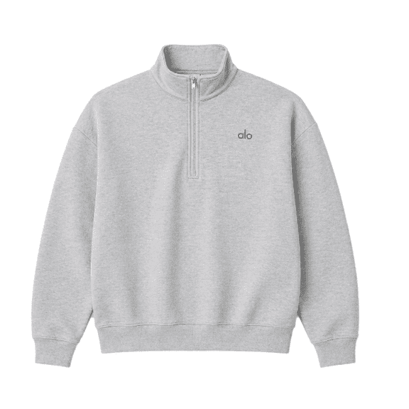 ALO Accolade 1/4 Zip Pullover Heather Grey - Size: Large