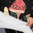 thumbnail image 3 of Oversized Wearable Blanket Hoodie,Red Mushroom Butterfly Black Pattern Sherpa Blanket Hoodie with Super Pockets,Super Warm Fuzzy Pullover for Women & Men, 3 of 6