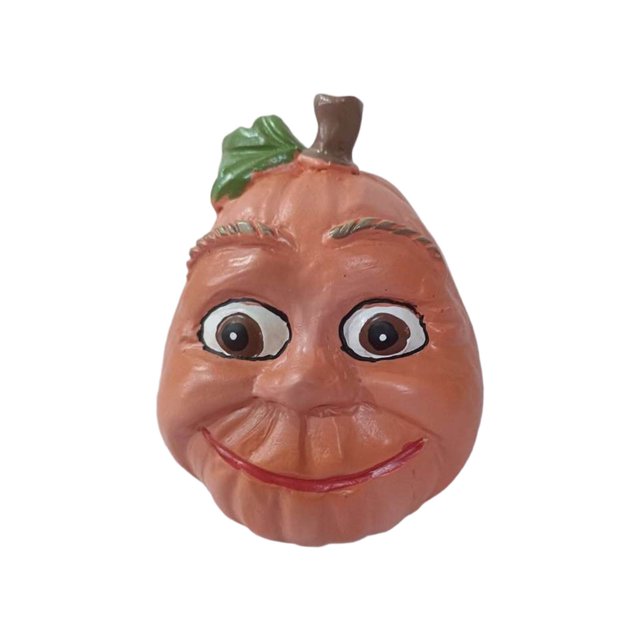 Figurine en Résine de Citrouille d'Halloween avec Base Lestée et Feuilles en Tissu pour Exposition Intérieure Extérieure