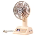 thumbnail image 2 of Aesthetic Retro Desk Fan with Digital Display – USB Rechargeable Quiet Table Fan, Portable Mini Cooling Fan for Dorm Room, Office, Bedroom & Study Desk, Beige, 2 of 6