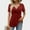 Red, variant on DuoJiaJ Womens V Neck Shirts Short Sleeve Tops Front Knotted T Shirt Casual Solid Thermal Underwear Women Black L