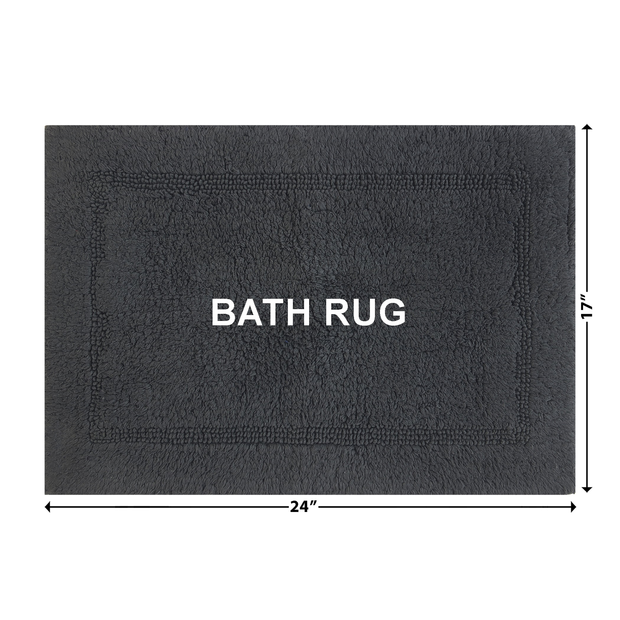 Better Homes & Gardens Cotton Reversible Bath Rug, Grey Shadow, 17" x 24"