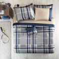 thumbnail image 3 of Navy Plaid Complete Comforter And Sheet Set, Blue, 3 of 10