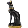 thumbnail image 3 of Estatua de gato, estatua de gato de resina egipcia, estatuilla, adorno para la habitación del hogar, manualidades, regalos, decoración del hogar, 24 cm ER, 3 of 4