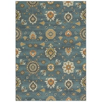 Maples Rugs - Made in USA - Fleur Contemporary Floral Indoor Runner Rugs, 2' x 6', Radiant Grey