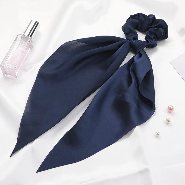 Fashion Leopard Print Scrunchies Bow Chiffon Elastic Hair Bands Long Ribbon Ponytail Scarf Hair Tie Women Girls Hair Accessories