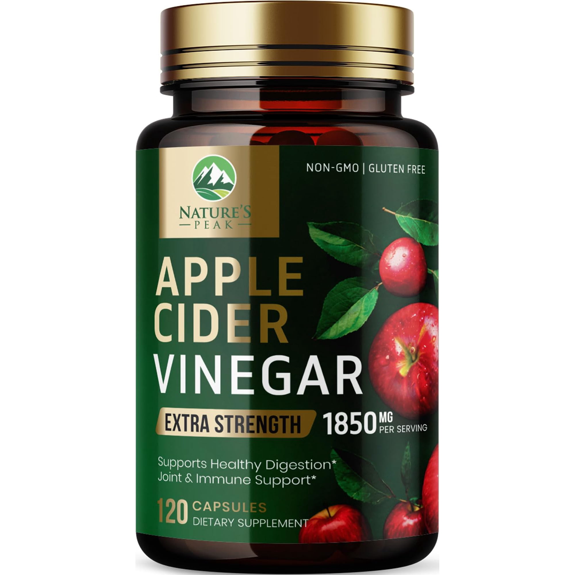 Apple Cider Vinegar 1877mg Per Serving - Vitamin D3, Zinc & Best ACV Supplement Pills Supporting Gut Health for Better Digestion & Immune System Support, Sourced from The Mother - 120 Capsules