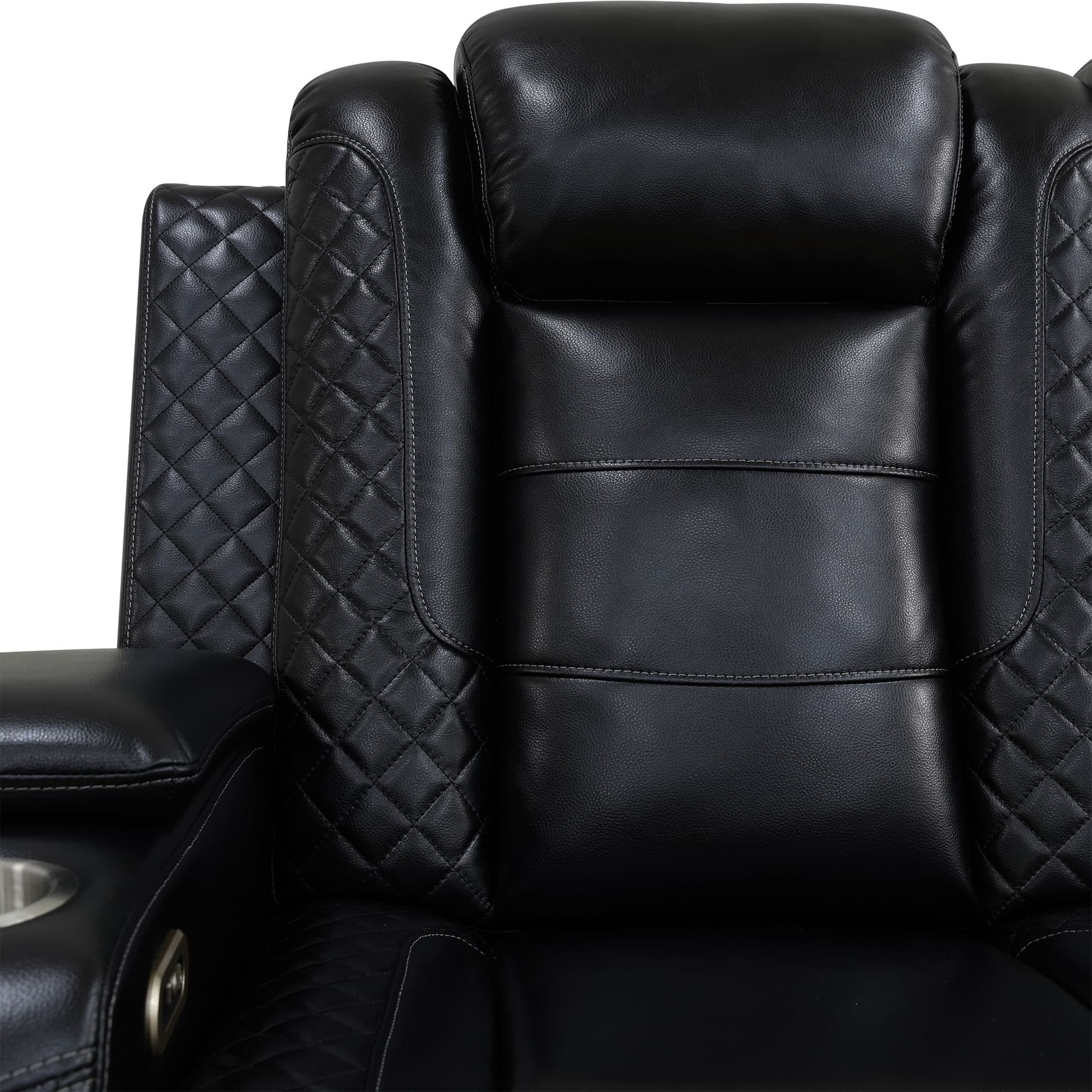 MAYEERTY Power Recliner Chair, Electric Breathable Leather Reclining Chair with USB Charging, Adjustable Backrest for Living Room, Black