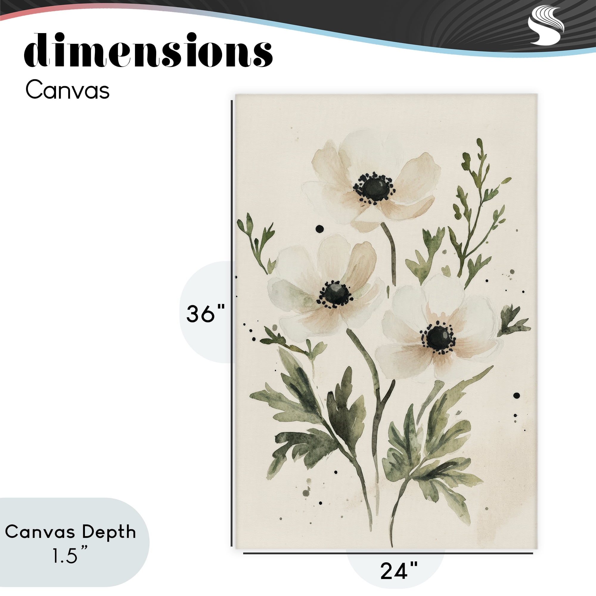 Stupell Industries Soft White Anemone Floral Canvas Wall Art, design by Petal Prints Design