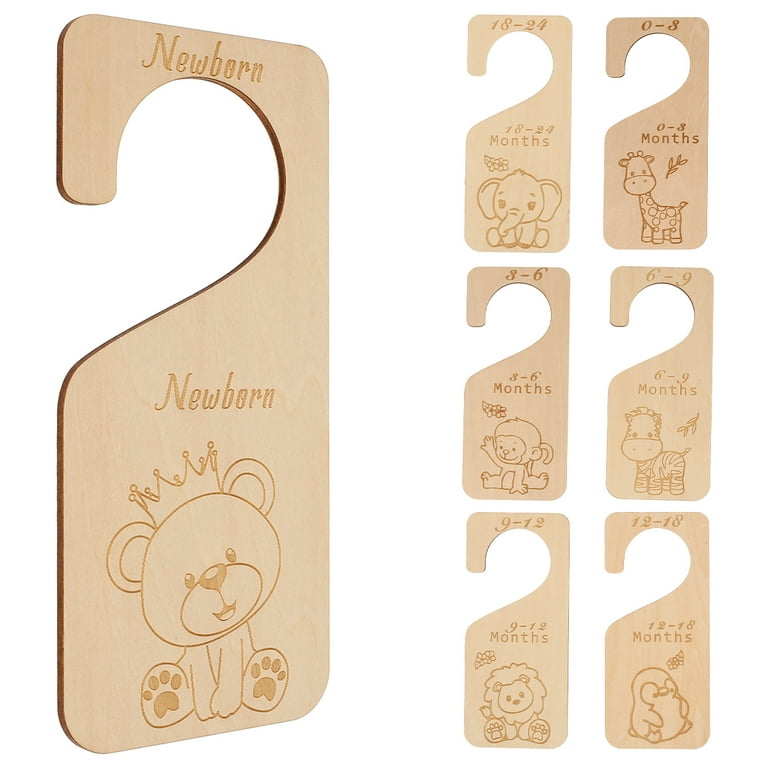 Baby Closet Dividers - 8 PC Wooden Size Organizers From Newborn To 24 Months - Nursery Clothes Organization