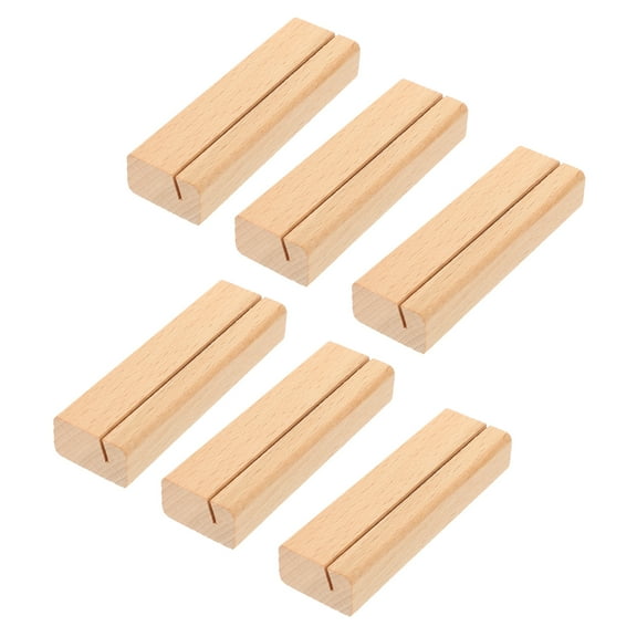 MERRYHAPY Rectangular Wooden Display Holder for Name 6Pcs