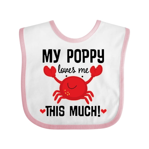 Inktastic My Poppy Loves Me Grandchild Boys or Girls Baby Bib