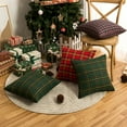thumbnail image 2 of DYstyle 1/2 Pcs Square Bed Sofa Pillow Cases Cover Scottish Tartan Plaid Cotton Polyester Throw Waist Cushion Cover Christmas Decoration, 2 of 2