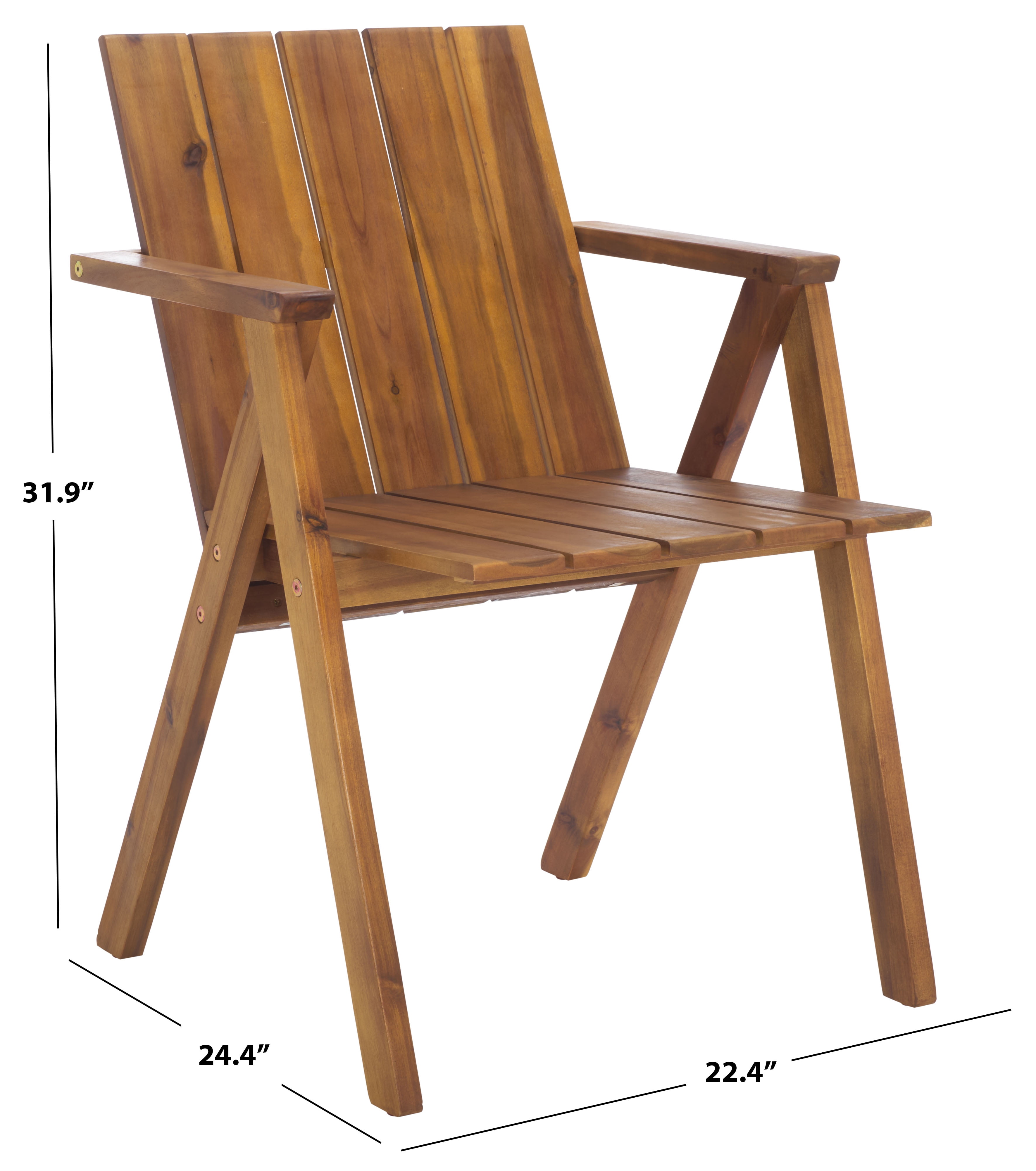 Safavieh Outdoor Tucker Wood Adirondack Chair, Natural